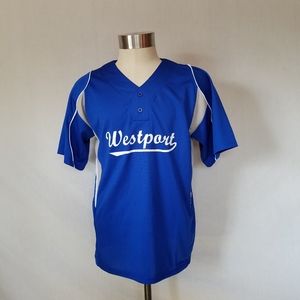 Alleson Athletic Jersey Adult Size M blue Short Sl